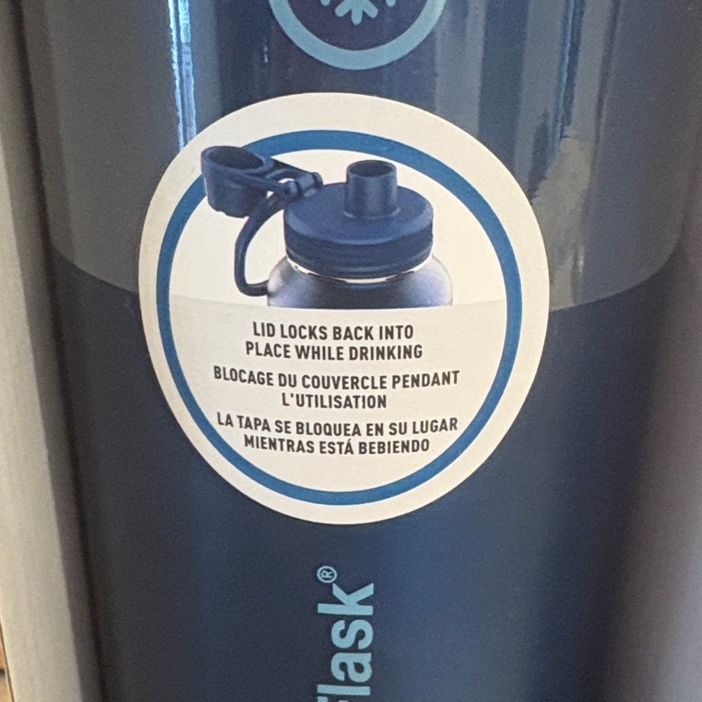 ThermoFlask Stainless Steel Water Bottle Set - Blue and Black - Picture 4 of 14
